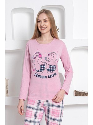 Farya Home Dreamy Pamuklu Uzun Kollu Desenli Paça Manşetli Pijama Takımı