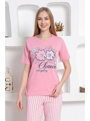 Farya Home Dreamy Pamuklu Kısa Kollu Desenli Paça Manşetli Pijama Takımı