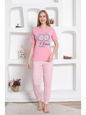 Farya Home Dreamy Pamuklu Kısa Kollu Desenli Paça Manşetli Pijama Takımı