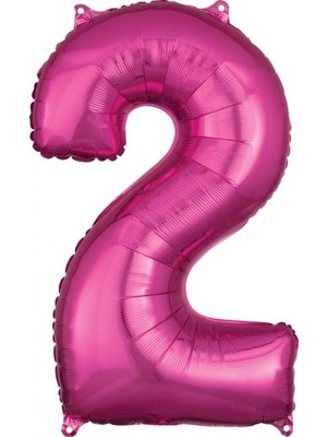 Kidspartim 2 Rakam Koyu Pembe Folyo Balon 80 cm