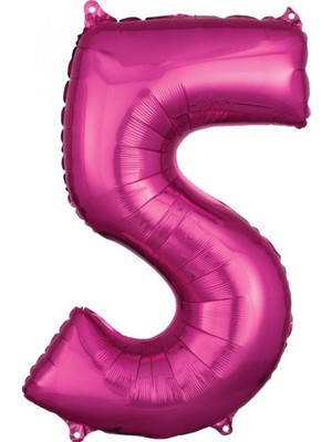Kidspartim 5 Rakam Koyu Pembe Folyo Balon 80 cm