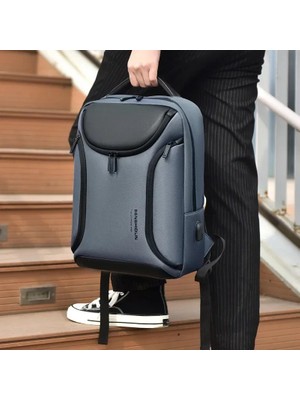 Songli Siyah 30X12X41CM Iş Sırt Çantası Trendy Erkek Sırt Çantaları Çok Katmanlı Açık Seyahat Çantası Su Geçirmez Laptop Çantası USB Erkek Üniversite Öğrencisi Schoolbag (Yurt Dışından)