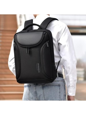 Songli Siyah 30X12X41CM Iş Sırt Çantası Trendy Erkek Sırt Çantaları Çok Katmanlı Açık Seyahat Çantası Su Geçirmez Laptop Çantası USB Erkek Üniversite Öğrencisi Schoolbag (Yurt Dışından)