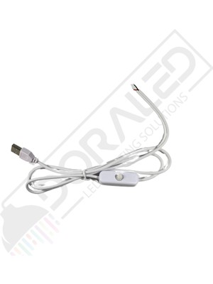 Dora Led 100 cm Swich Li USB Erkek Kablo 2 Amper Ucu Açık Anahtarlı Beyaz USB Kablo