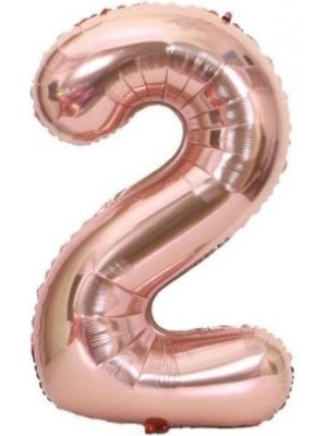 Kidspartim 2 Rakam Rose Gold Folyo Balon 40 Inç 100 cm