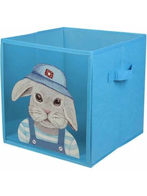 Astera Tavşan Desenli Pvc Kutu 30X30 cm Çok Amaçlı Sepet