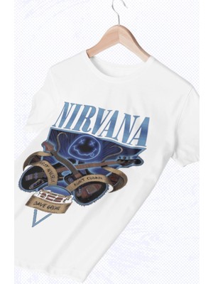 Fuddy Moda Unisex Oversize Nirvana Baskılı Tişört, Rock Metal Temalı T-Shirt
