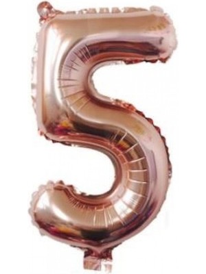 Kidspartim 5 Rakam Rose Gold Folyo Balon 40 Inç 100 cm