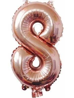 Kidspartim 8 Rakam Rose Gold Folyo Balon 40 Inç 100 cm