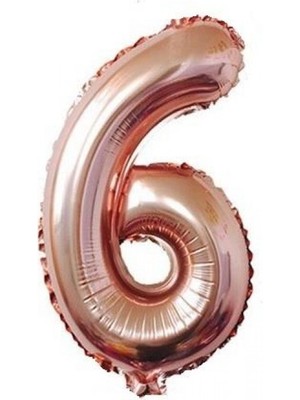 Kidspartim 6 Rakam Rose Gold Folyo Balon 40 Inç 100 cm