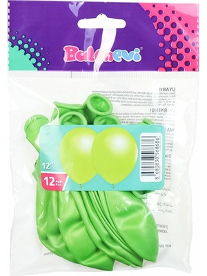 Yasaba Accessories TMT8686 Metalik Açık Yeşil Balon 12 Inç 12LI -Balonevi