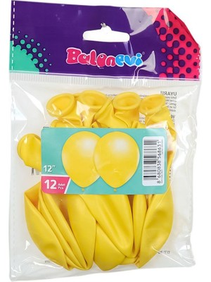Yasaba Accessories TMT8631  Metalik Sarı Balon 12 Inç 12LI -Balonevi