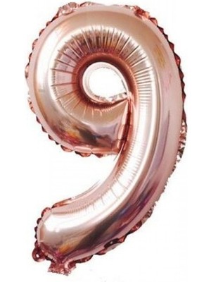 Kidspartim 9 Rakam Rose Gold Folyo Balon 40 Inç 100 cm