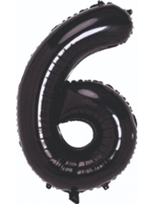 Kidspartim 6 Rakam Siyah Folyo Balon 80 cm