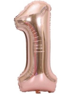 Kidspartim 1 Rakam Rose Gold Folyo Balon 40 Inç 100 cm