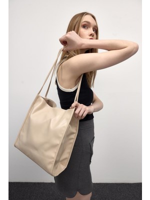 Shule Bags Miguel Vintage Omuz Çantası Krem