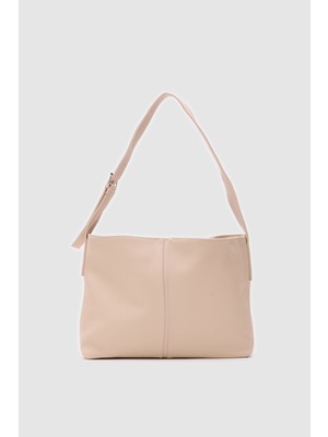 Shule Bags Agatha Deri Omuz Çantası Krem