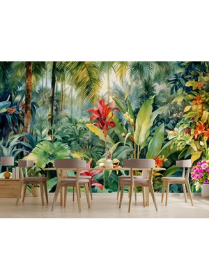Umut Gergi Tavan Umut Tropikal Temalı 3D Duvar Kağıdı Yırtılmaz ve Silinebilir Tek Parça 300 cm x 260 cm