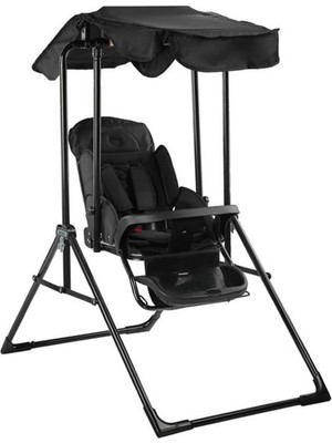 Babyhope Lüks Yatarlı Tepsili Salıncak Kırçıllı Siyah