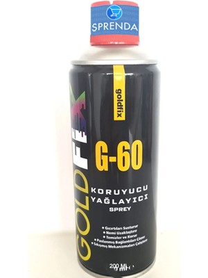Sprenda Goldfix G-60 Koruyucu Pas Sökücü ve Yağlayıcı Sprey 200 ml