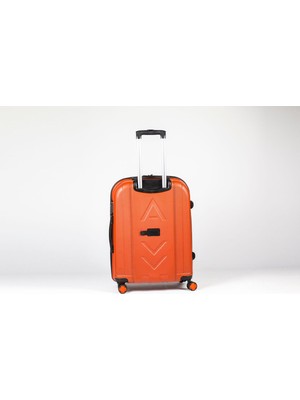 LIGHTINGHM Küçük Kabin Boy Abs 4 Tekerlekli Yerli Üretim Seyahat Çantası Valiz Kırmızı Kemer