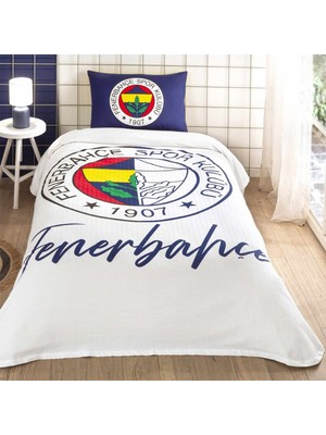 Taç Lisanslı Fenerbahçe Yarım Logo Tek Kişilik % 100 Pamuk Pike Takımı