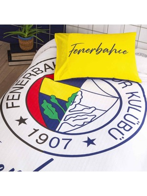 Taç Lisanslı Fenerbahçe Yarım Logo Tek Kişilik % 100 Pamuk Pike Takımı