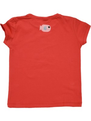 Canix Kids Renkli Balık Baskılı Tshirt Kırmızı