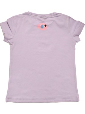 Canix Kids Renkli Balık Baskılı Tshirt Lila