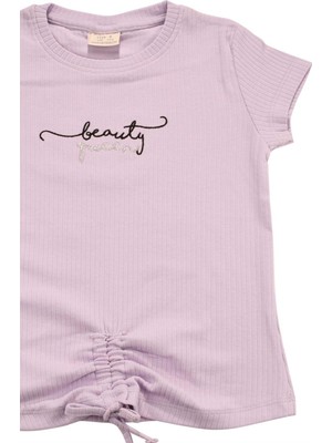 Canix Kids Nakışlı Fitilli Beauty Queen Tshirt Lila