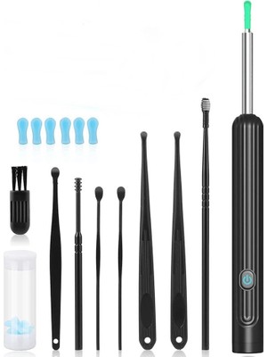 Gaman 24065 USB Şarjlı Yedek Başlıklı Endoskop Kameralı Kulak Temizleme Cihazı, Akıllı Görsel Kulak Çubuğu