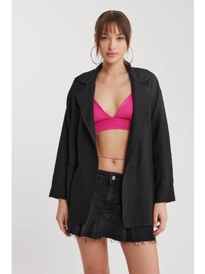 Vitrin Büyük Yakalı Cepli Salaş Ceket