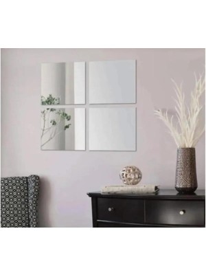 Tera Reklam Dekoratif Pleksi Ayna Kendınden Yapışkanlı (4 Adet)