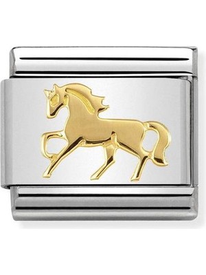 Nomination Composable Classic Dekoratif Link - Semboller - Dörtnala - (26 Galloping Horse) 18K Altın