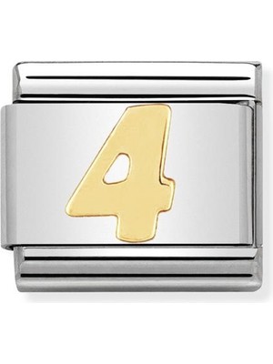 Nomination Composable Classic Dekoratif Link - Sayılar - Sayı 4 - (04 4) 18K Altın
