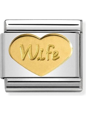 Nomination Composable Classic Dekoratif Link - Semboller - Kalp Kadın Eş - (42 Wife Heart) 18K Altın