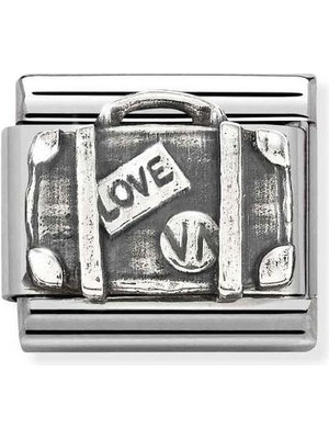 Nomination Composable Classic Dekoratif Link - Oksitlenmiş Semboller - Bavul -  925 Gümüş