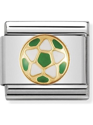 Nomination Composable Classic Dekoratif Link - Futbol Italyan - Beyaz Yeşil Top -  18K Altın