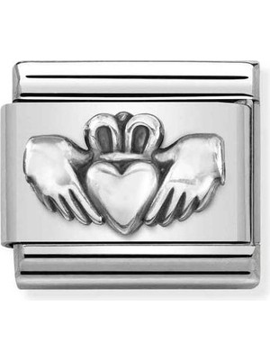 Nomination Composable Classic Dekoratif Link - Oksitlenmiş Semboller - Claddagh -  925 Gümüş
