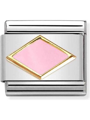 Nomination Composable Classic Dekoratif Link - Semboller - Eşkenar Pembe -  18K Altın