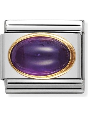 Nomination Composable Classic Dekoratif Link - Taşlar Oval - Ametist - (02 Amethyst) 18K Altın