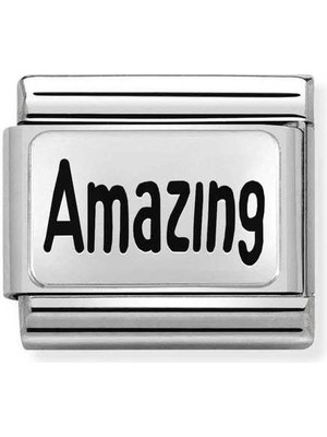 Nomination Composable Classic Dekoratif Link - Plakalar Oksitlenmiş - Inanılmaz -  925 Gümüş