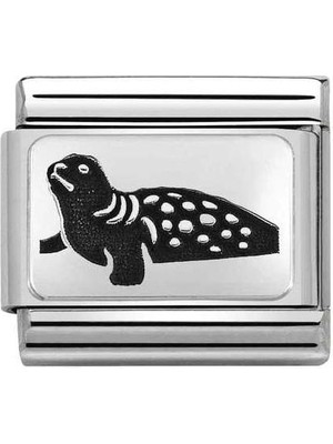 Nomination Composable Classic Dekoratif Link - Plakalar Mesajlar - Fok - (37 Seal) 925 Gümüş