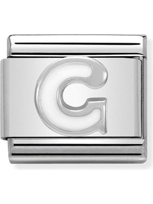 Nomination Composable Classic Dekoratif Link - Harfler Beyaz - G - (07 G) 925 Gümüş