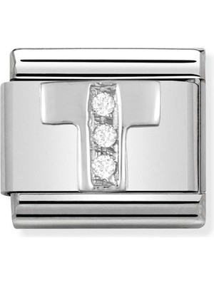 Nomination Composable Classic Dekoratif Link - Harfler Cz - T - (20 T) 925 Gümüş Zirkon