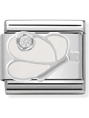 Nomination Composable Classic Dekoratif Link - Semboller - Beyaz Kelebek -  925 Gümüş Zirkon