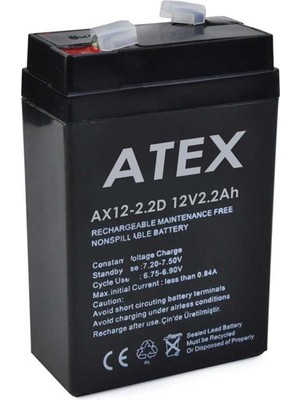 Atex Akü 12V 2.2A Dik (7X10X4.5CM) Atex
