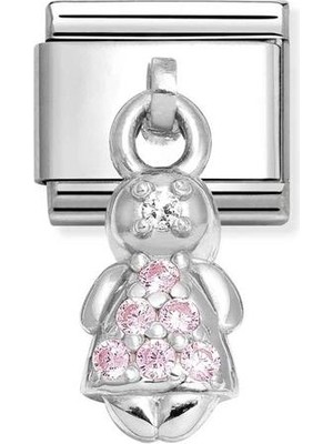 Nomination Composable Classic Dekoratif Charm - Charm Semboller - Pembe Kız -  925 Gümüş