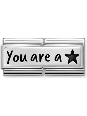 Nomination Composable Classic Dekoratif Link - Ikili Gravür - Sen Bir Yıldızsın -  925 Gümüş