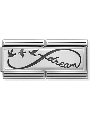 Nomination Composable Classic Dekoratif Link - Ikili Gravür - Sonsuz Rüya -  925 Gümüş